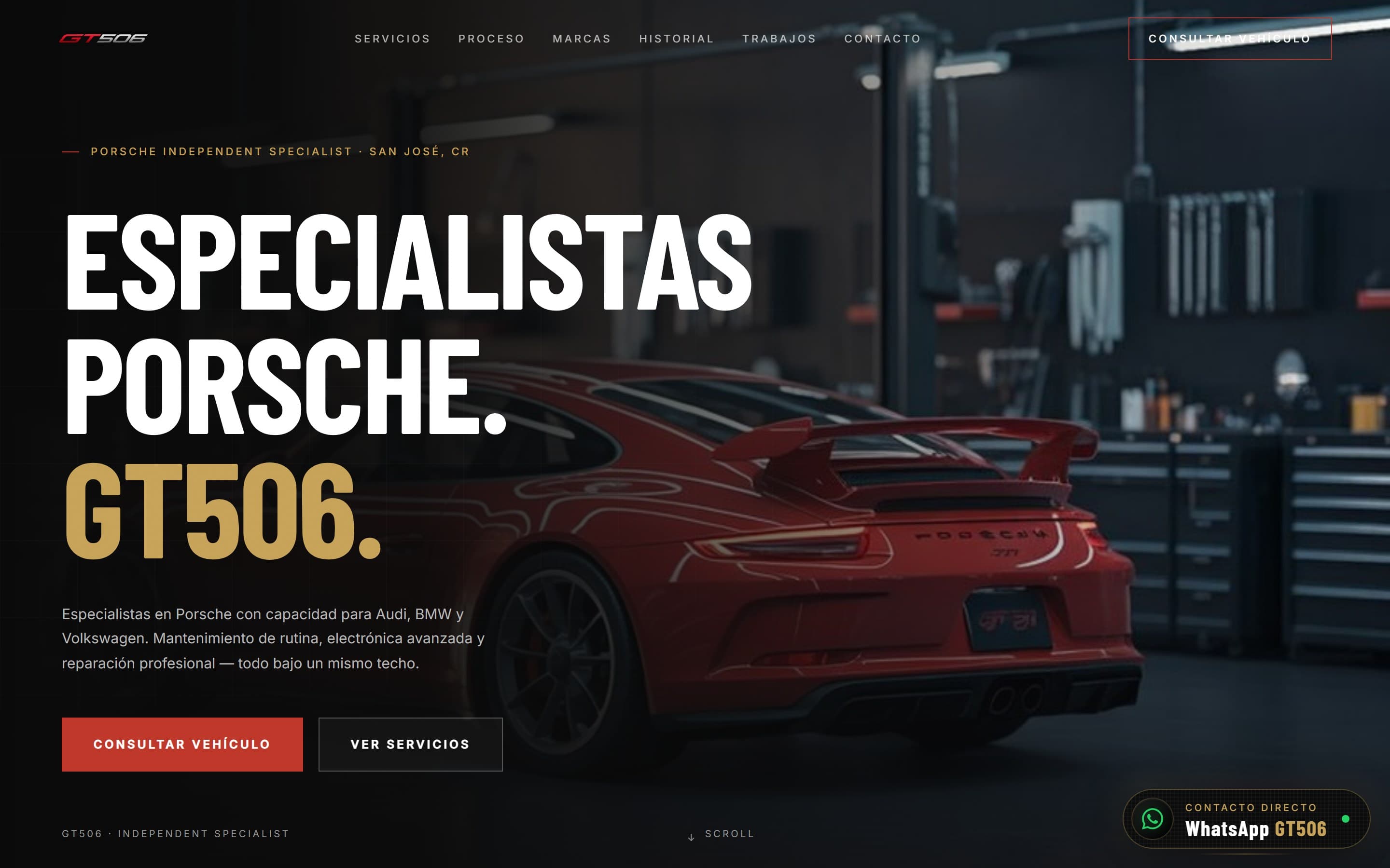 Página de inicio del sitio de GT506